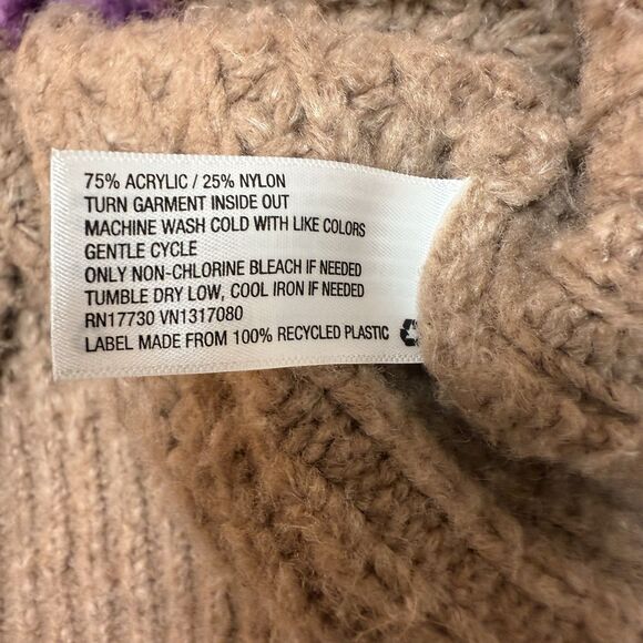 Universal Thread Striped Knit Sweater M Crewneck Pullover Orange Purpke Winter - Picture 14 of 14